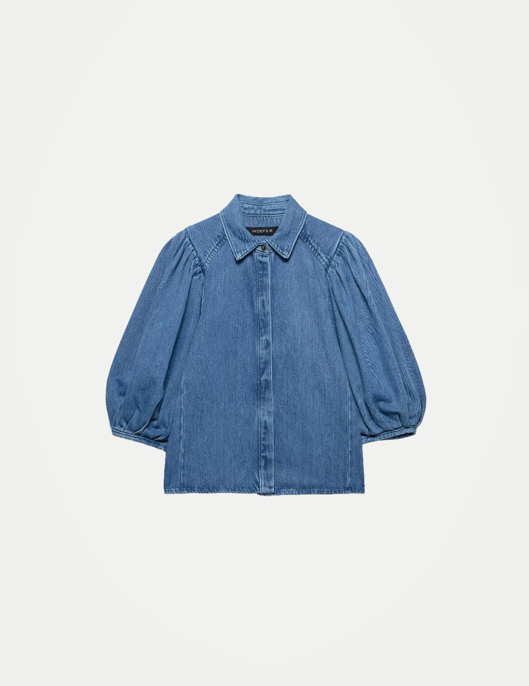 Women’s Casual Denim Blouse – Loose Fit Collar Shirt