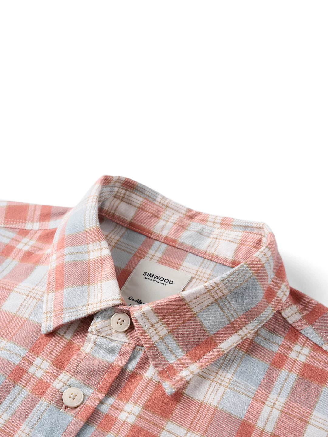 SIMWOOD Men’s Oversized Plaid Flannel Shirt – Loose Fit Long Sleeve Cotton Top