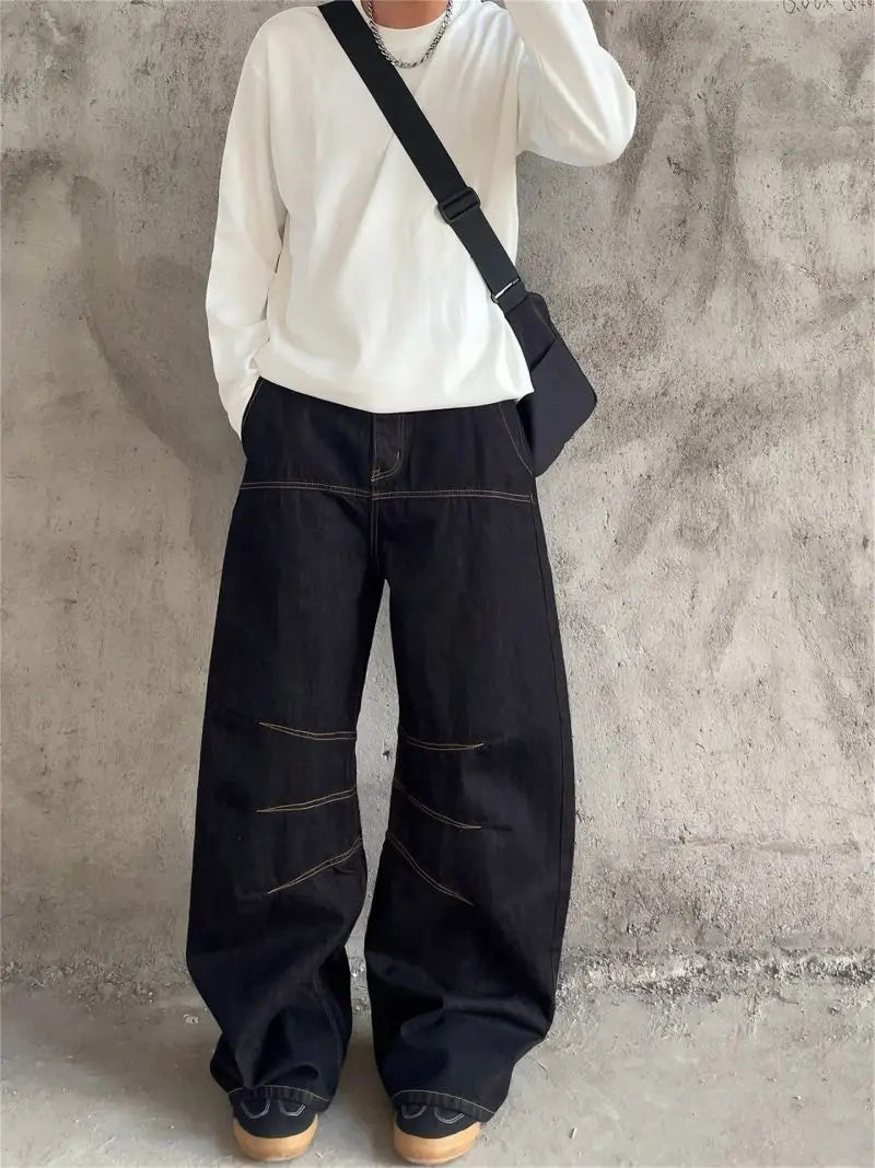 Retro Japanese Wide Leg Jeans