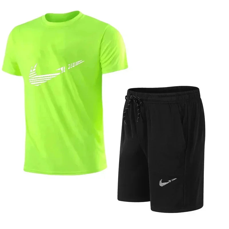Men's Summer Tracksuit Set – T-Shirt & Shorts 2 Piece Gym Jogging Suit