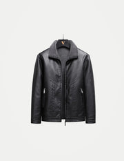 Men’s Faux Fur Leather Jacket – Thick Fleece-Lined Winter Coat | Warm Casual Autumn & Winter Outerwear