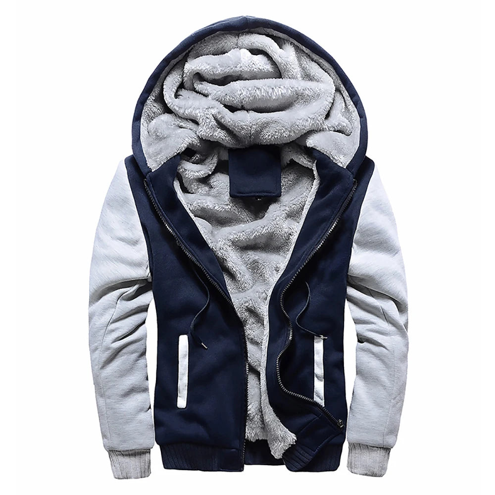 Men’s Camouflage Fleece Jacket – Thick Hooded Winter Coat, Warm Long Sleeve Casual Streetwear Outerwear