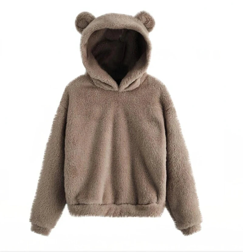 Women’s Rabbit Ear Hoodie – Cute Plush Warm Sweatshirt | Autumn & Winter