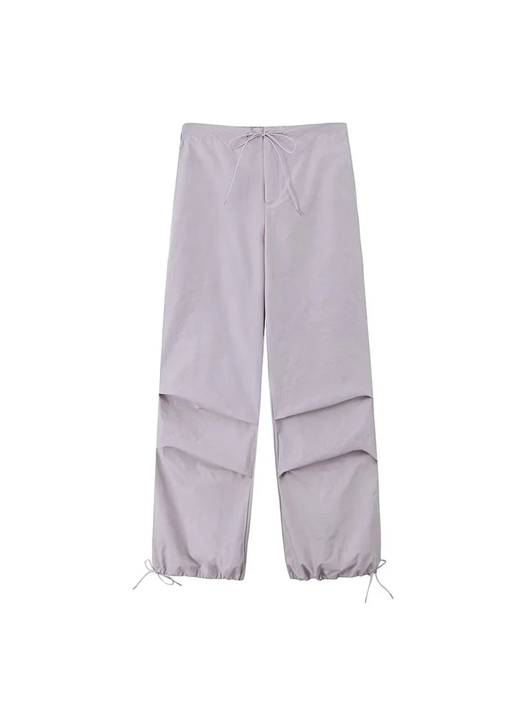 Women’s High-Waist Cargo Parachute Pants – Chic Jogger Trousers