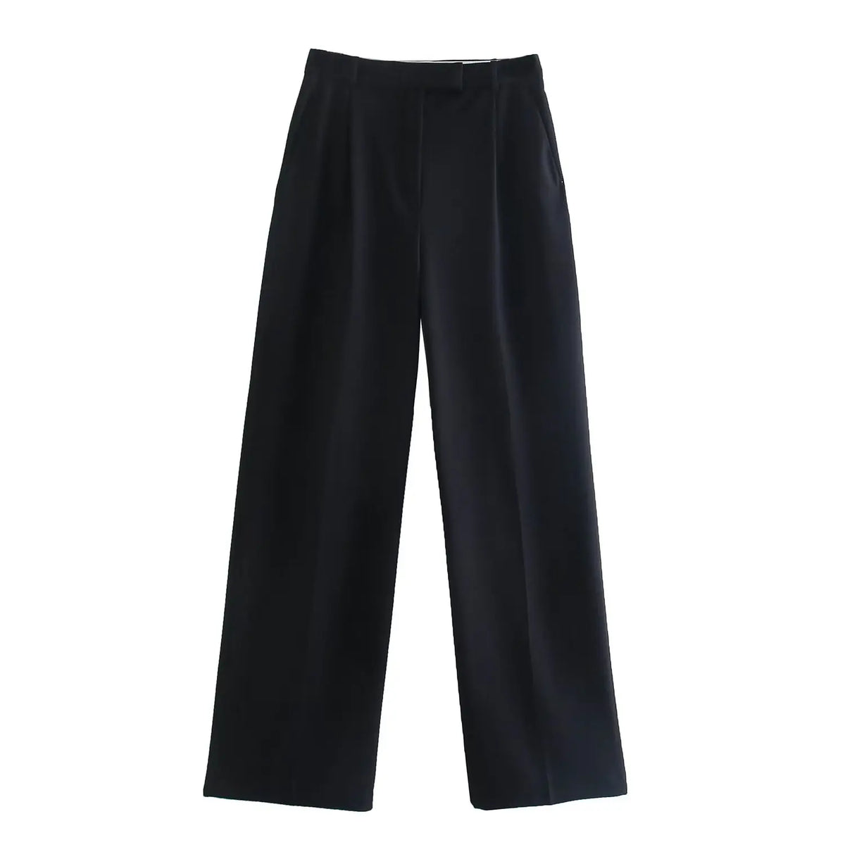 Willshela Women’s High-Waist Pants – Front Zipper Straight-Leg Trousers