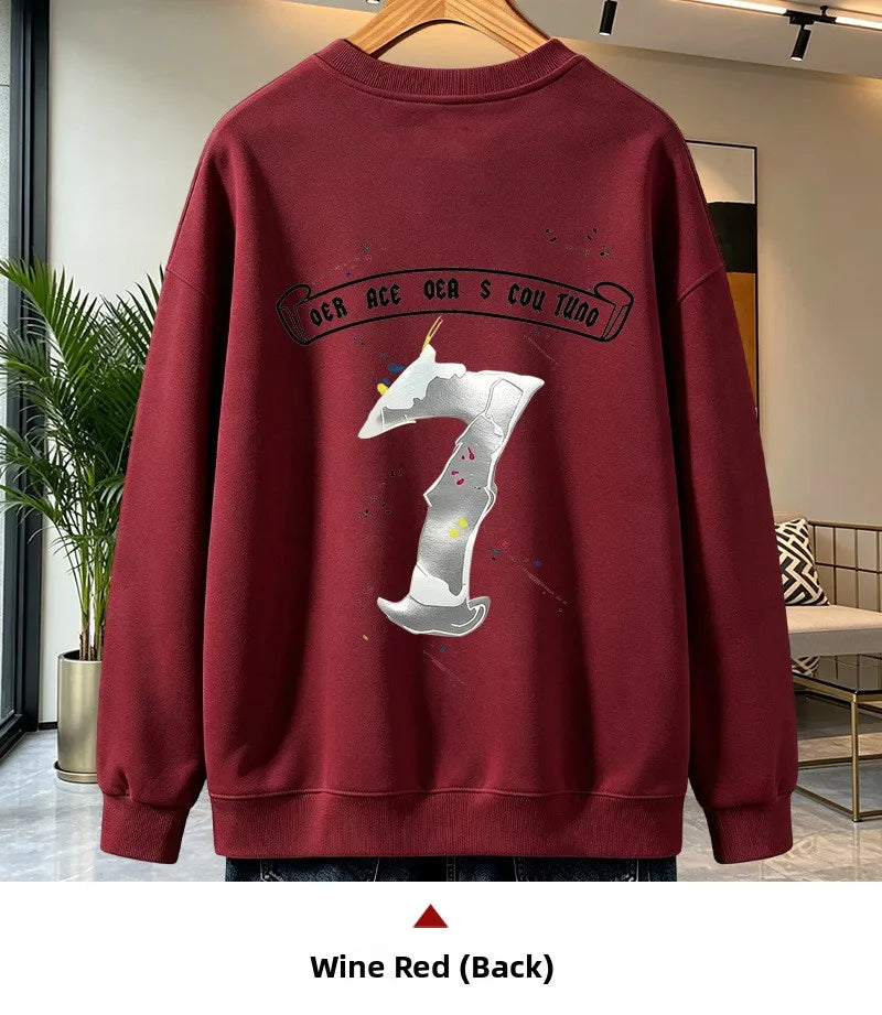 Men’s Casual Cotton Sweatshirt – Loose Fit Crew Neck Pullover | American Campus Style
