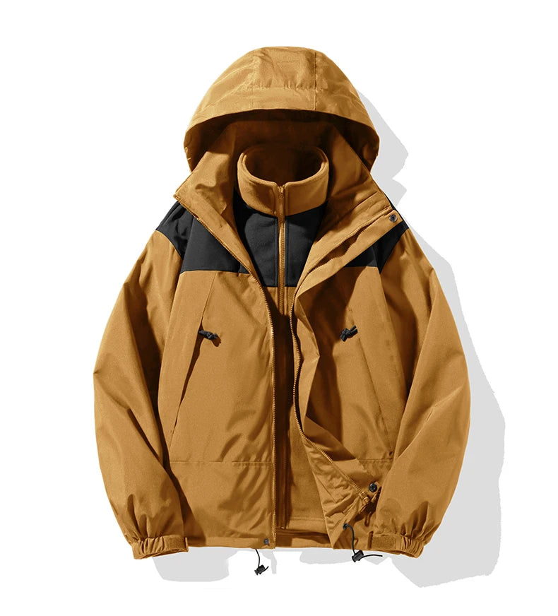 Unisex 3-in-1 Outdoor Jacket – Waterproof & Breathable Warm Winter Coat for Camping, Hiking & Skiing