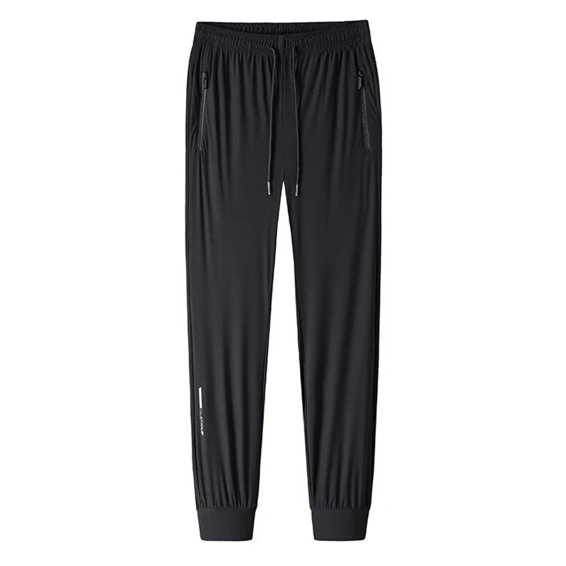 Men’s Ice Silk Summer Pants – Lightweight Quick-Dry Stretch Casual Running Trousers