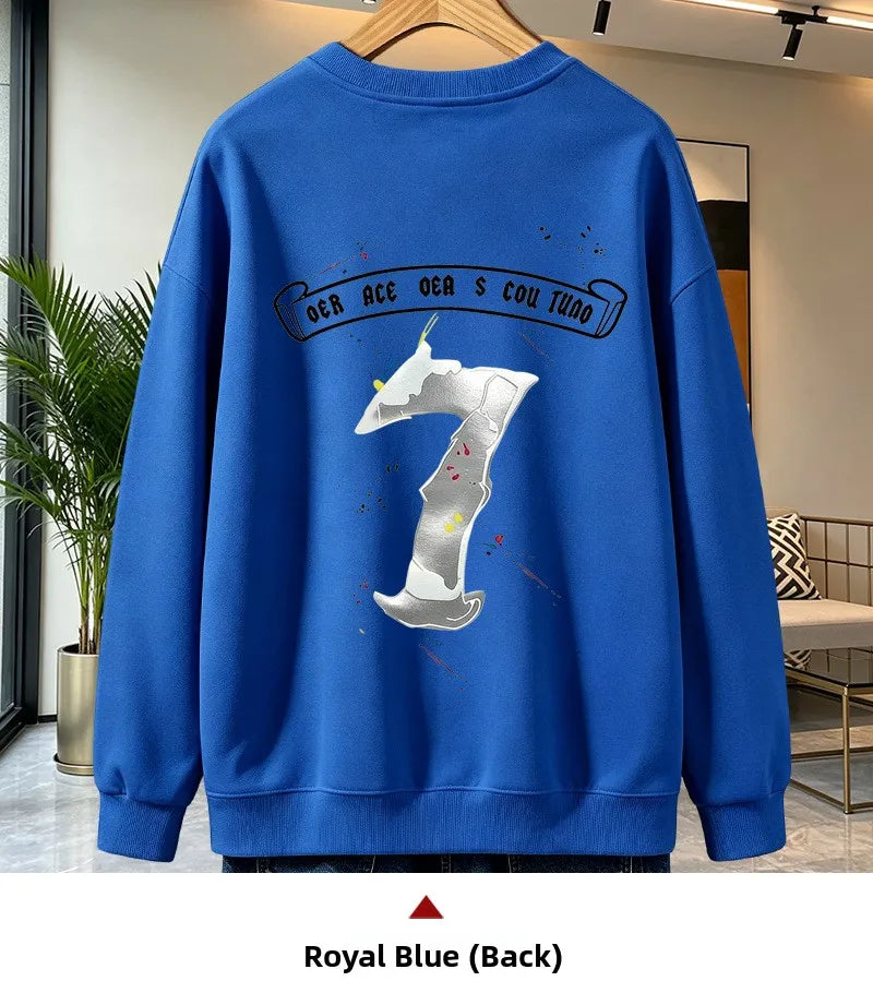Men’s Casual Cotton Sweatshirt – Loose Fit Crew Neck Pullover | American Campus Style
