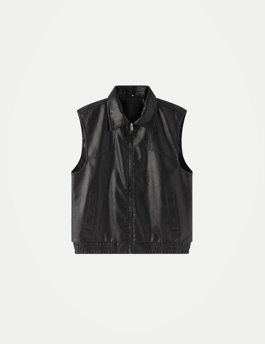 Men’s Vintage PU Leather Biker Vest – Sleeveless Motorcycle Jacket, Casual Retro Waistcoat for Autumn
