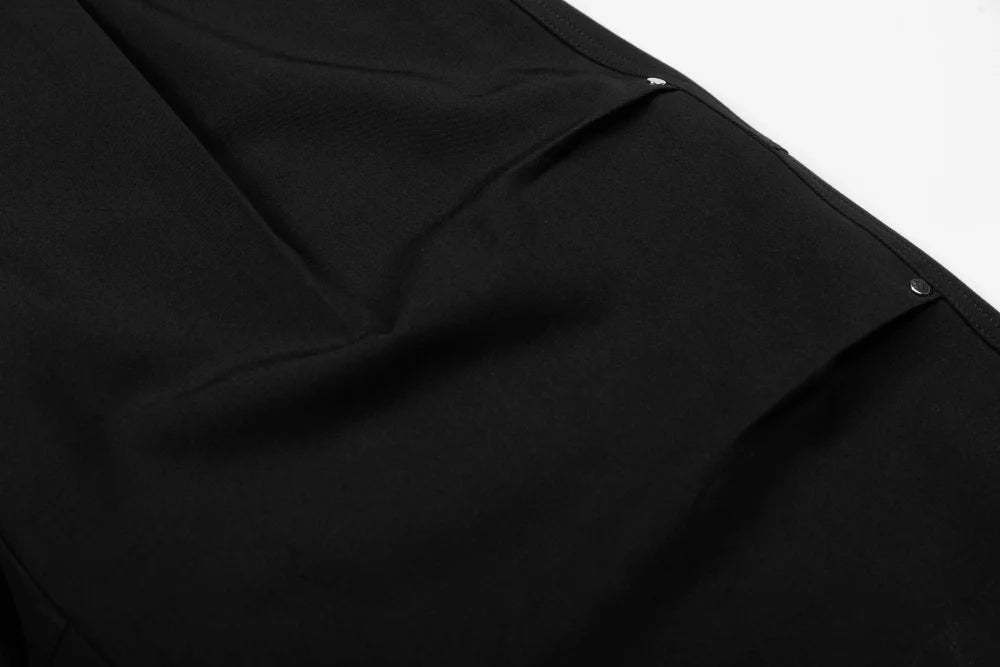 Men’s Retro Pleated Rivet Shorts – Baggy Wide-Leg Solid Color Casual Pants | Streetwear