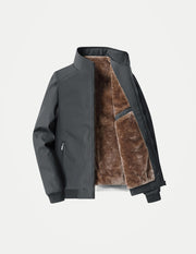 New Autumn and Winter Velvet Jacket Men's Stand-Up Collar Cotton Padded Thickened Warm Casual Jacket