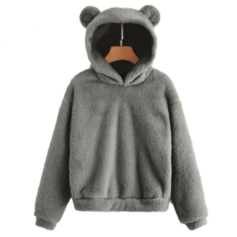 Women’s Rabbit Ear Hoodie – Cute Plush Warm Sweatshirt | Autumn & Winter