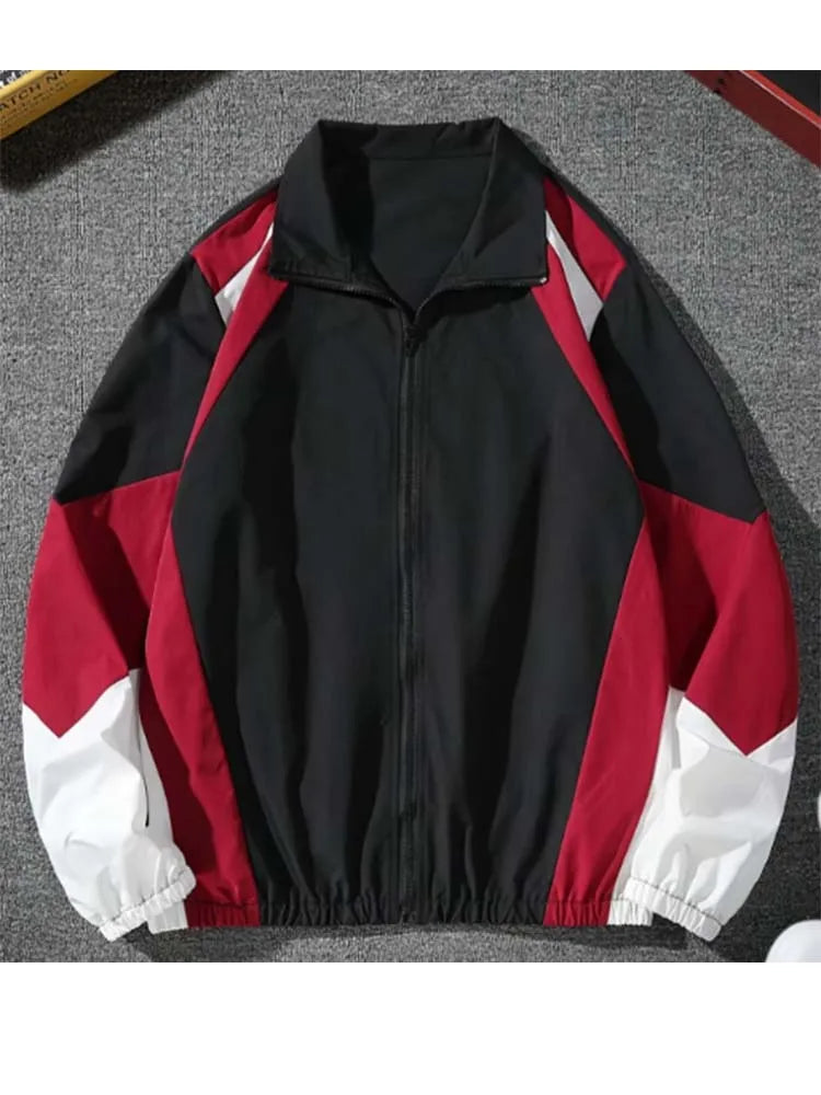 Men's Colour-Block Windproof Jacket – Lightweight Wear-Resistant Casual Travel Coat