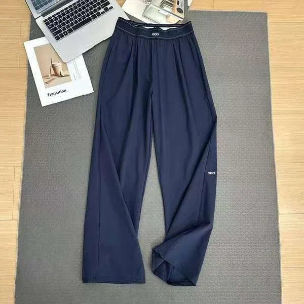 Women’s High-Waist Wide-Leg Pants – Lightweight Breathable Straight-Leg Trousers | Loose Casual Yoga & Summer Sweatpants