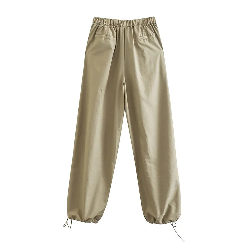 Women’s High-Waist Cargo Parachute Pants – Chic Jogger Trousers