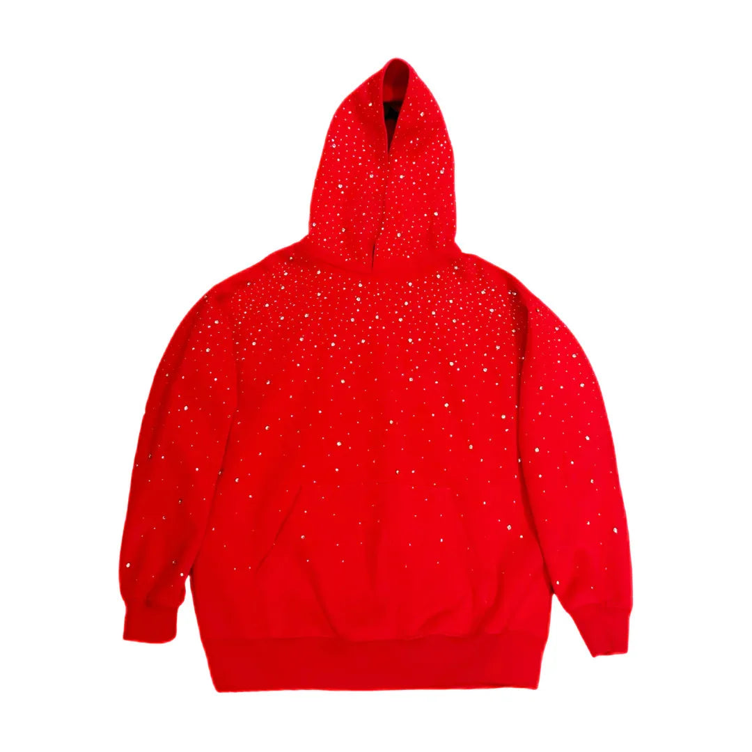 Unisex Starry Sky Rhinestone Hoodie – Sparkling Zip-Up Streetwear Sweatshirt, European & American Fashion Style