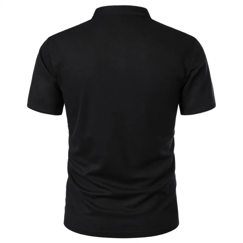 Men’s Casual Polo Shirt – Short Sleeve Solid Color Oversized Top | Breathable Relaxed Summer Streetwear