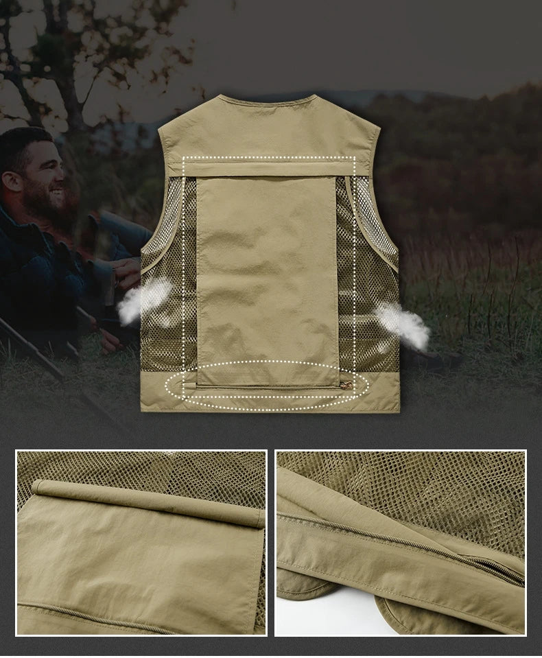 Men's Multi-Pocket Outdoor Fishing Vest – Breathable Leisure Jacket