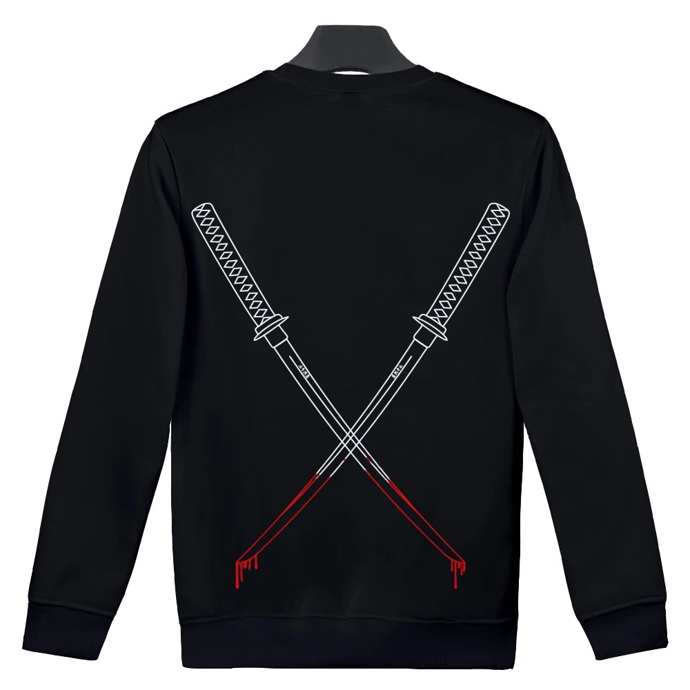 Unisex Samurai Demon 3D Print Hoodie – Japanese Anime Long Sleeve Pullover Sweatshirt, Casual Streetwear Top