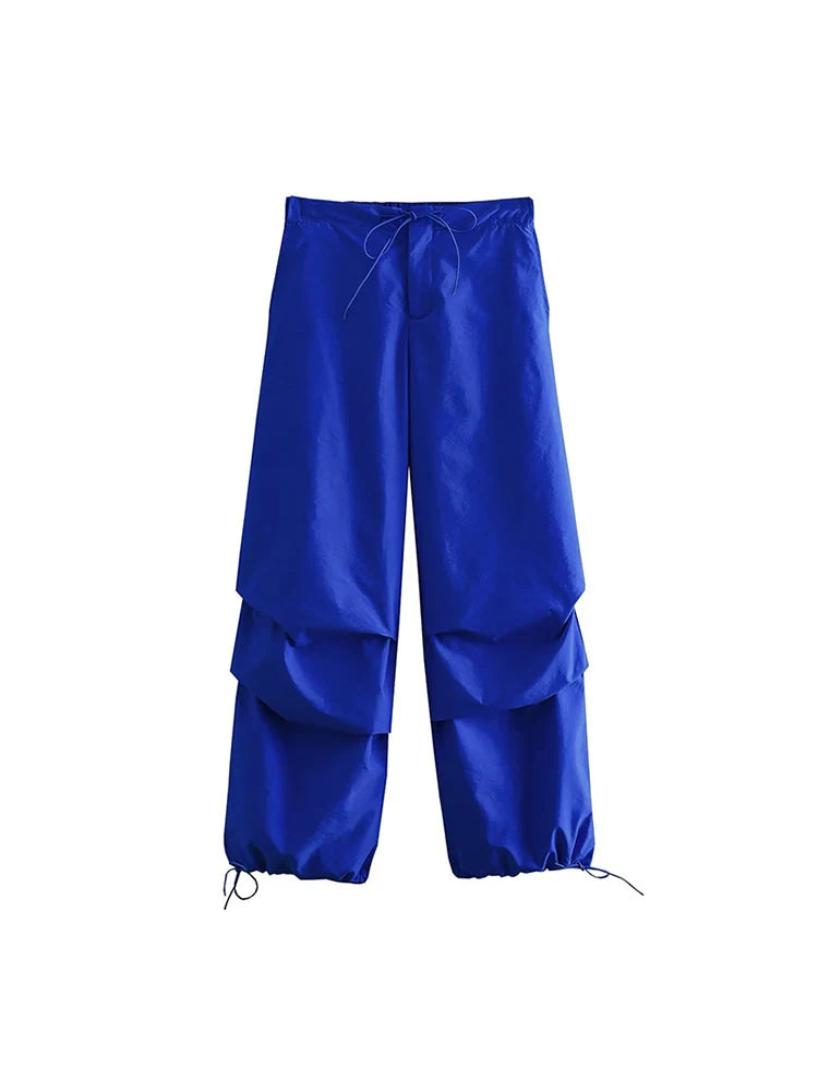 Women’s High-Waist Cargo Parachute Pants – Chic Jogger Trousers