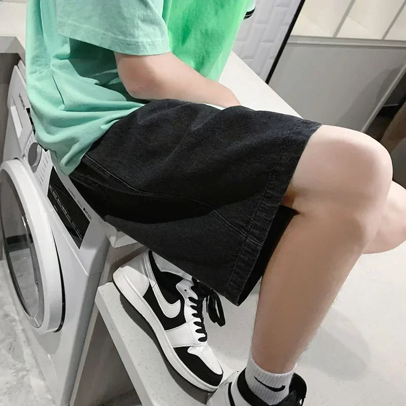 Men's Classic Stretch Denim Shorts – Straight Leg Summer Jorts