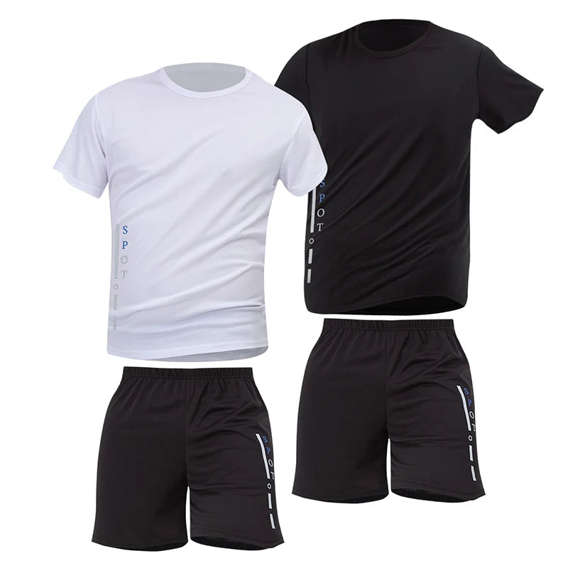 Men's 2-Piece Quick-Dry Sports Suit – Breathable T-Shirt & Shorts Set