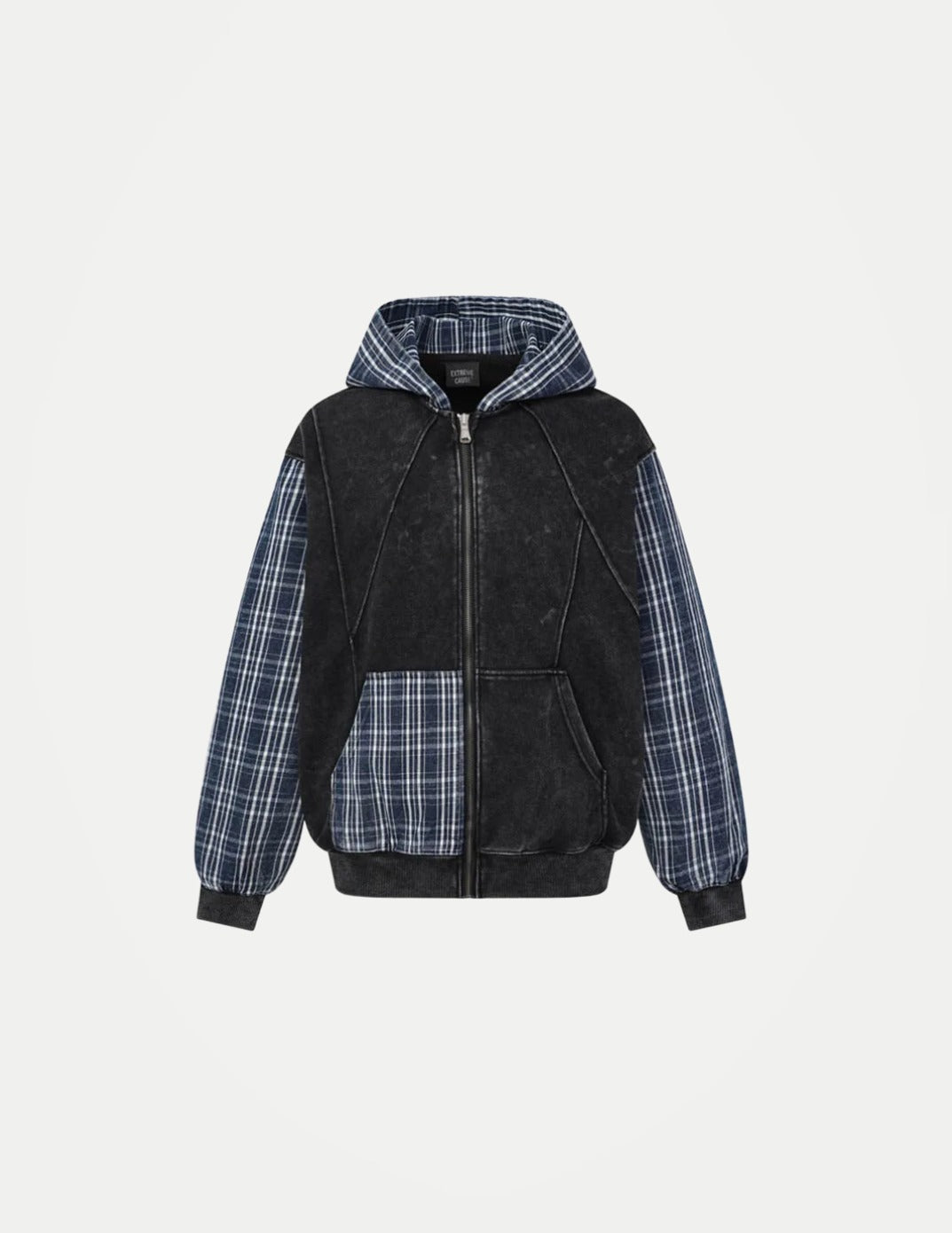 Men’s Vintage Patchwork Hoodie – Oversized Harajuku High Street Pullover, Casual Streetwear Sweatshirt