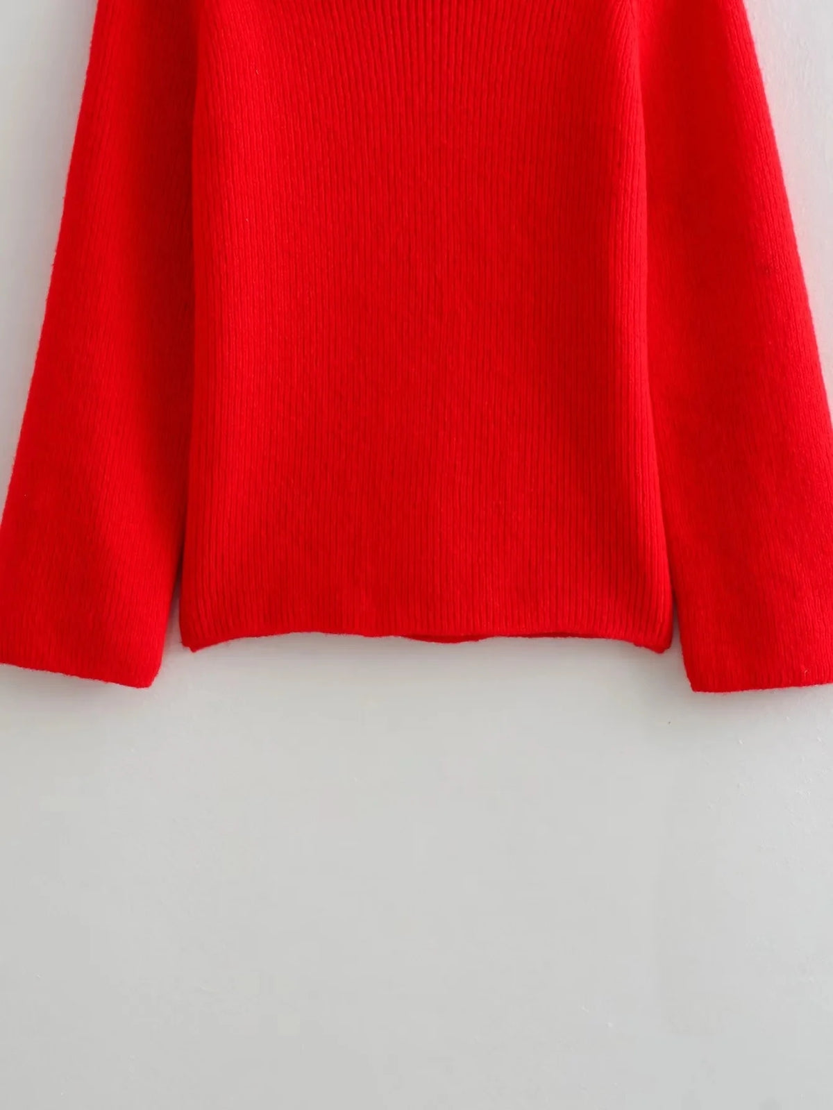 Women’s Off-Shoulder Knit Sweater – Chic Long Sleeve Pullover for Autumn Casual Wear