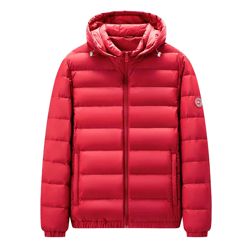 Premium 90% Duck Down Winter Jacket – Detachable Hood, Warm Solid-Color Versatile Puffer Coat for Autumn & Winter