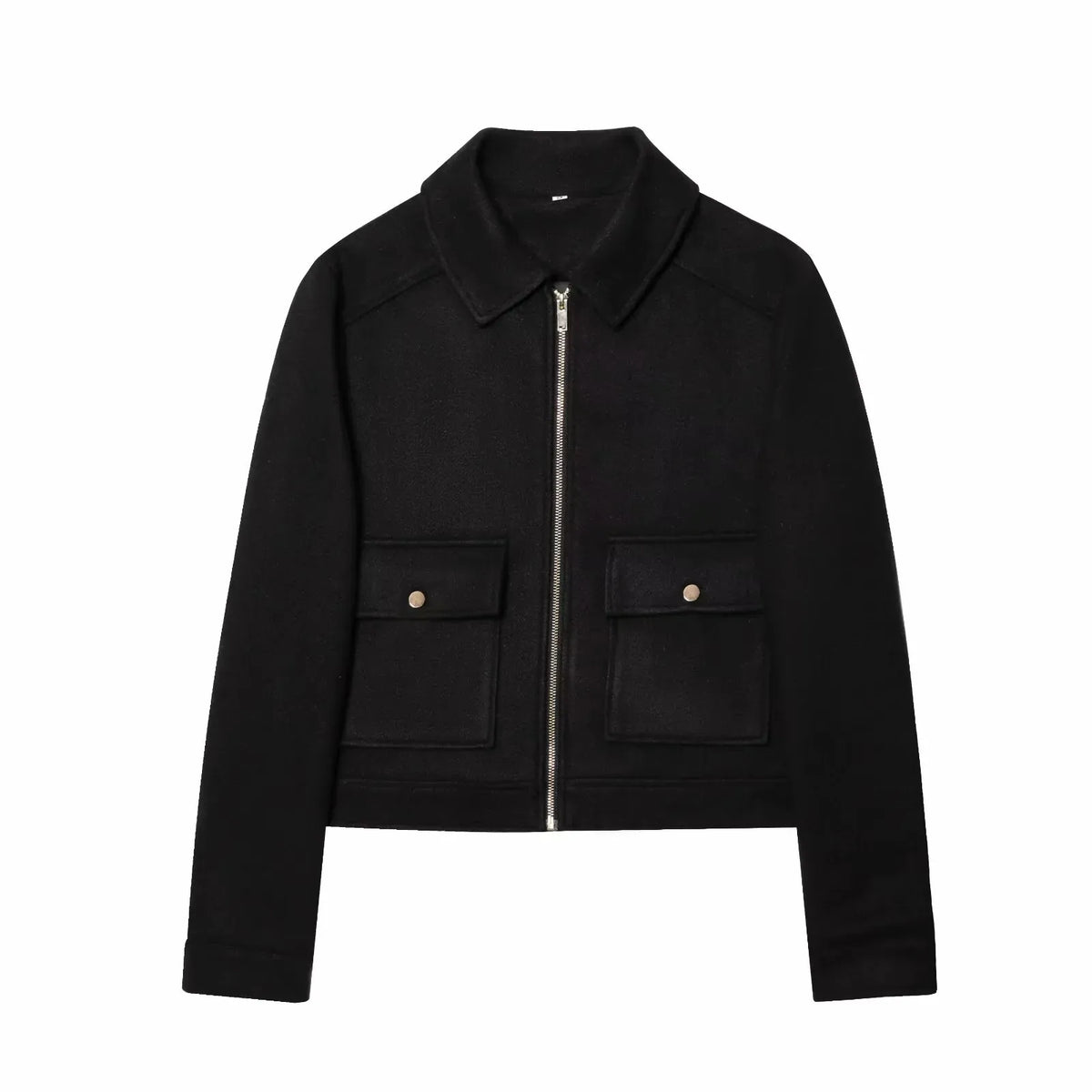 Women’s Zipper Jacket – Stylish Winter Long Sleeve Casual Coat with Pockets