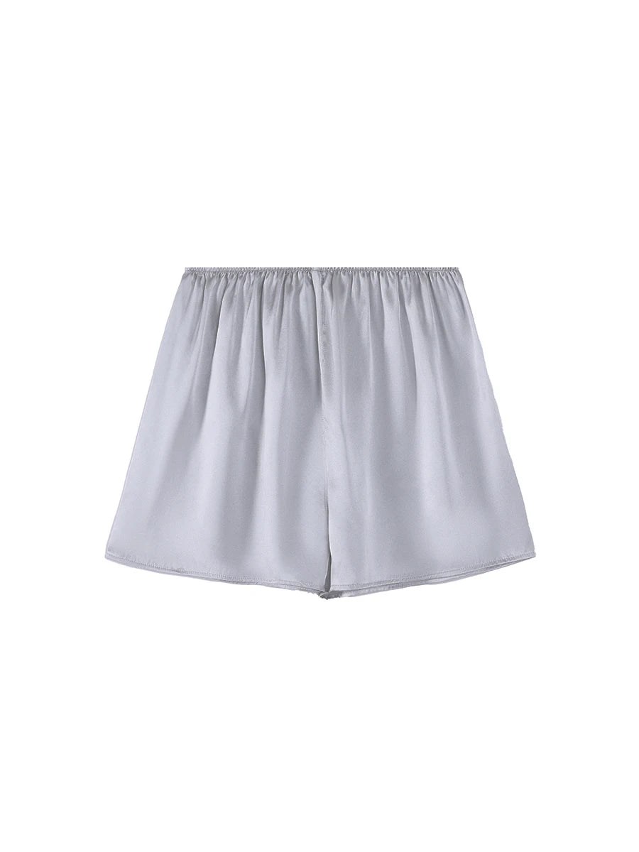 Women’s 100% Real Silk Shorts | 19 Momme Soft & Breathable Lounge Shorts | Elastic Waist Comfortable Home & Sleepwear