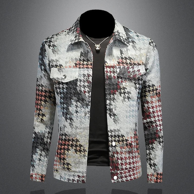 Men's Luxury Plaid Denim Coat – Hip Hop Western Streetwear Jacket