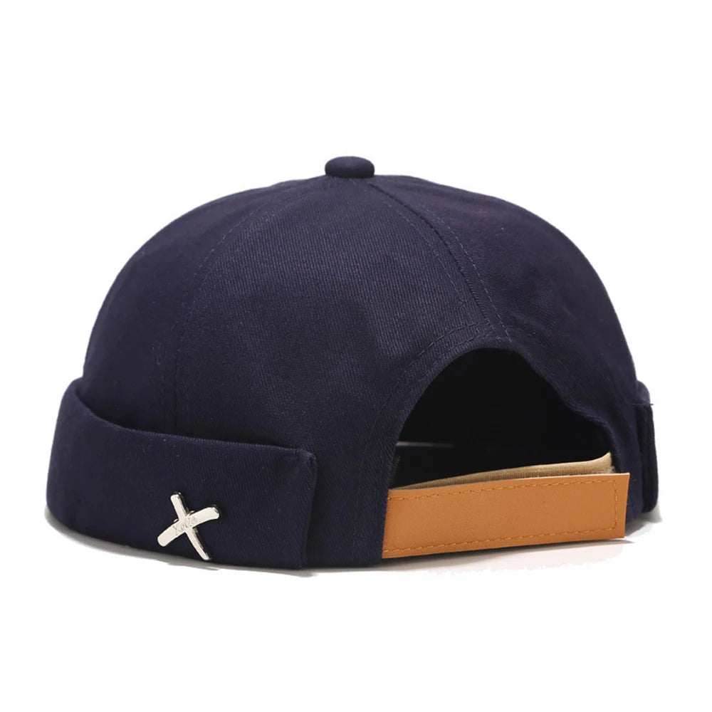 Unisex Cotton Brimless Skullcap – Retro Docker Hat, Hip Hop Streetwear Beanie for Summer & Outdoor Wear