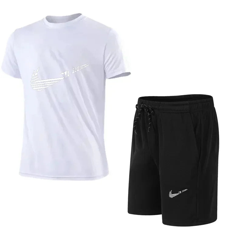 Men's Summer Tracksuit Set – T-Shirt & Shorts 2 Piece Gym Jogging Suit
