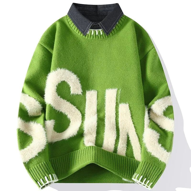 Men’s Versatile Knit Sweater – Trendy Outdoor Casual Pullover for Cycling, Travel & Leisure