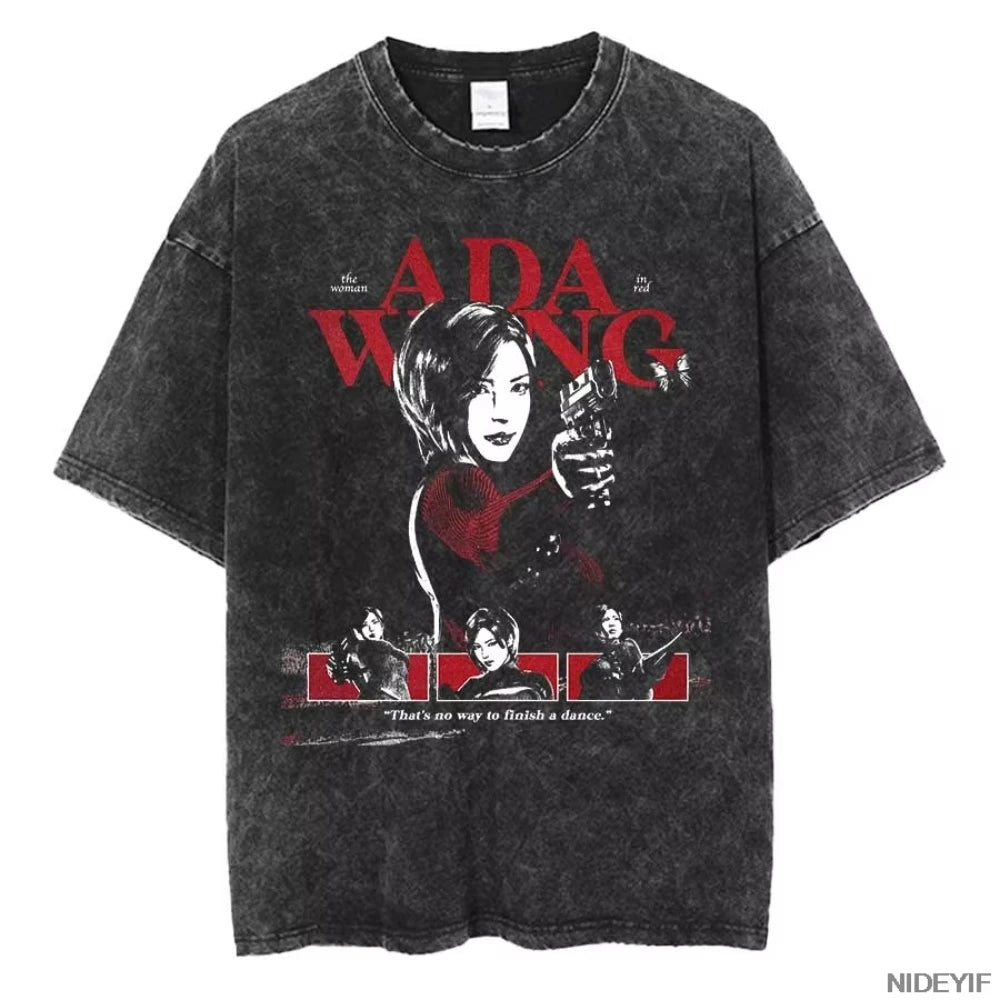 Unisex Leon Kennedy Graphic T-Shirt – Oversized Short-Sleeve Tee | Retro Biohazard-Inspired Fan Streetwear