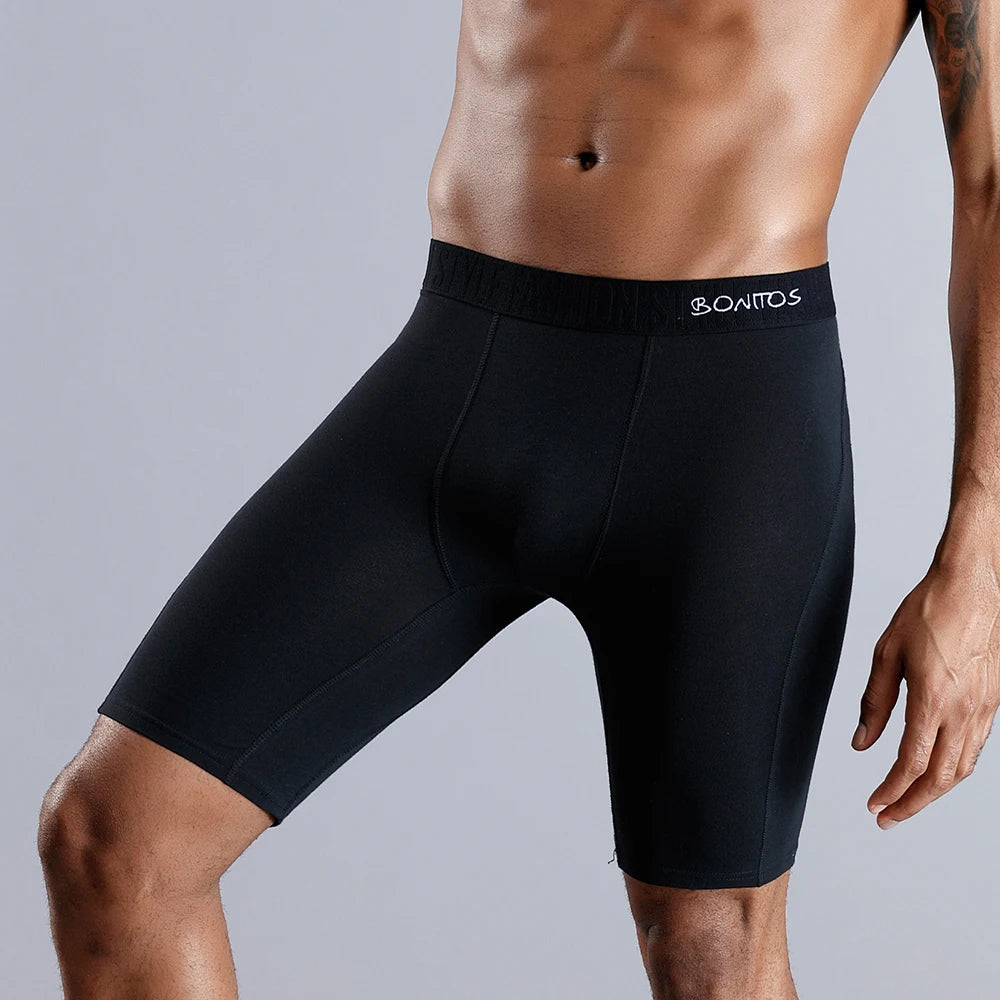 Luxury Style Men’s Boxer Shorts – Soft Cotton Long Leg Underwear, Stretchy & Comfortable Fit