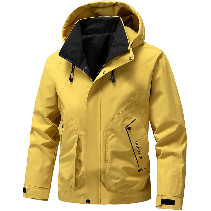 Men’s Softshell Windbreaker Jacket – Lightweight Hooded Waterproof Outdoor Coat for Hiking, Camping & Travel