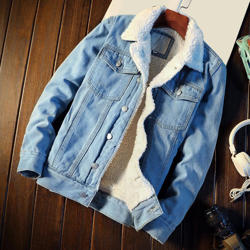 Men's Winter Fleece-Lined Denim Jacket – Thicken Warm Velvet Inner Coat