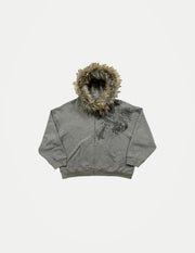 Unisex Y2K Faux Fur Collar Hoodie Jacket – Zip-Up Retro Punk Hip Hop Rock Streetwear Coat, Autumn & Winter