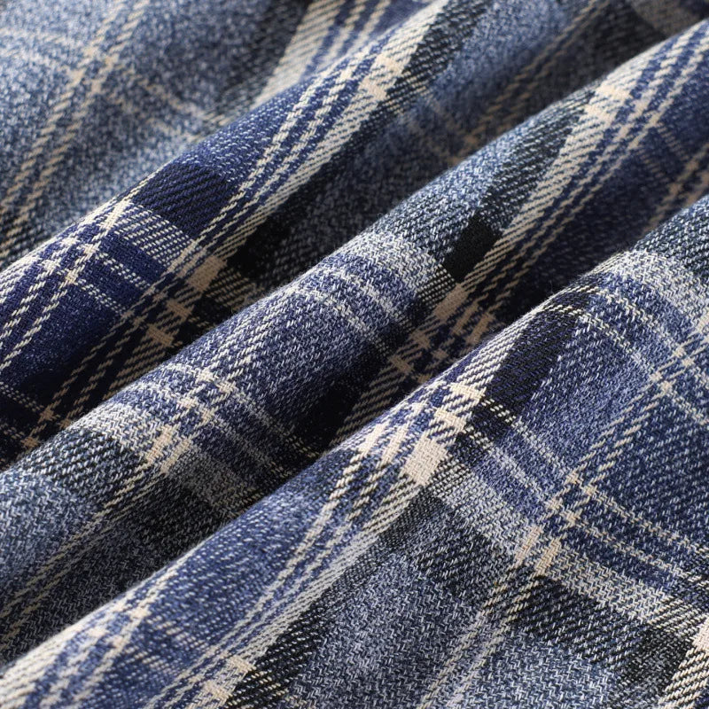 Men's American Style Plaid Shirt – High Street Casual Long Sleeve Top