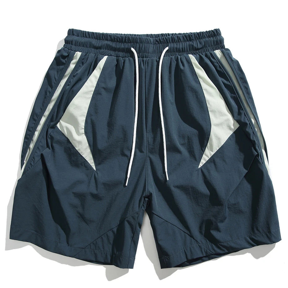 Unisex Summer Patchwork Shorts – Knee-Length Baggy Streetwear Shorts, Casual Harajuku Sport & Vintage Style