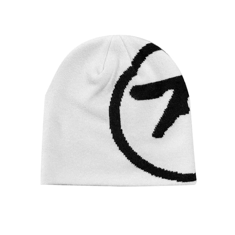 Unisex Y2K Knit Beanie – Vintage Goth Streetwear Winter Hat, K-Pop Hip Hop Fashion Skull Cap