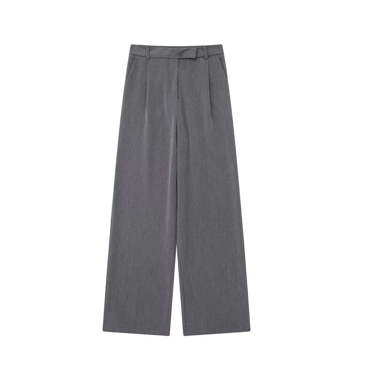 Willshela Women’s High-Waist Pants – Front Zipper Straight-Leg Trousers