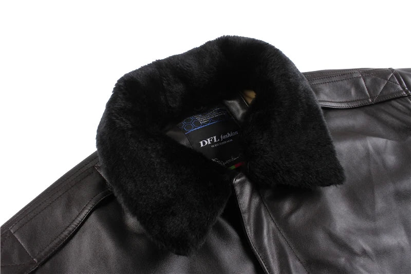 Men’s PU Leather Bomber Jacket – Vintage Aviator Flight Coat | Winter Padded Motorcycle & Military-Inspired Outerwear
