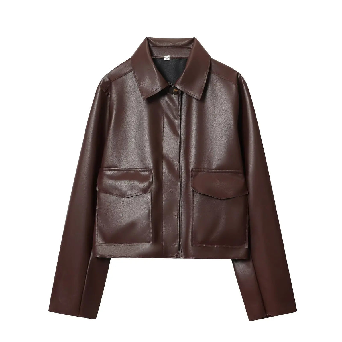 Women’s Autumn Casual Jacket – Solid Turn-Down Collar Coat with Pockets | Single-Breasted Streetwear Style