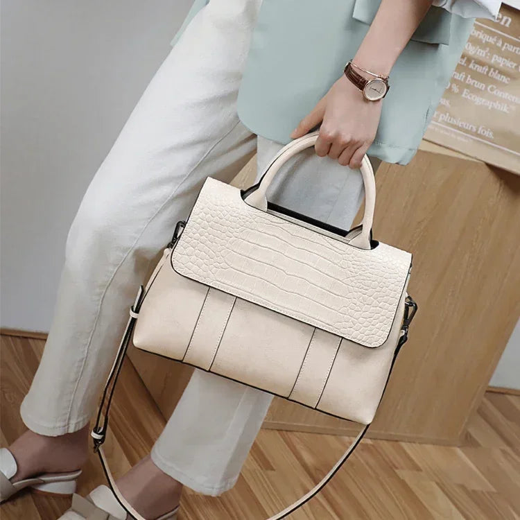 Women’s Genuine Cowhide Leather Crossbody Bag – Luxury Retro Shoulder Handbag, Large Capacity Casual Purse for Ladies