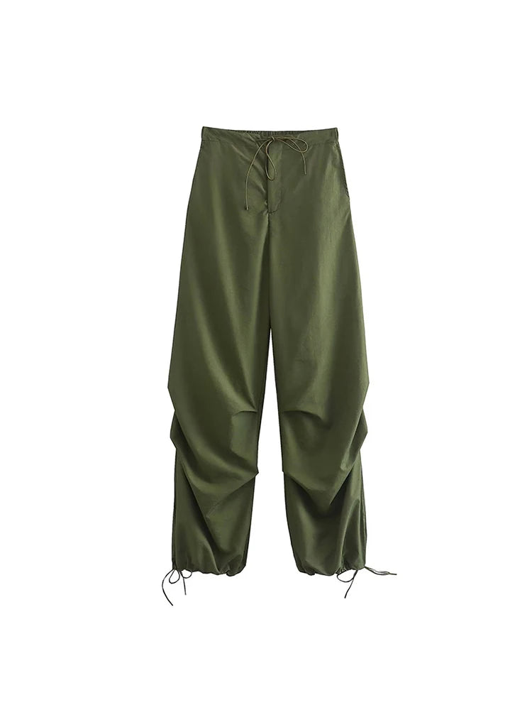 Women’s High-Waist Cargo Parachute Pants – Chic Jogger Trousers