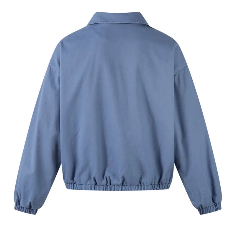 Men’s Solid Color Pullover Hoodie – Loose Fit American High Street Casual Jacket